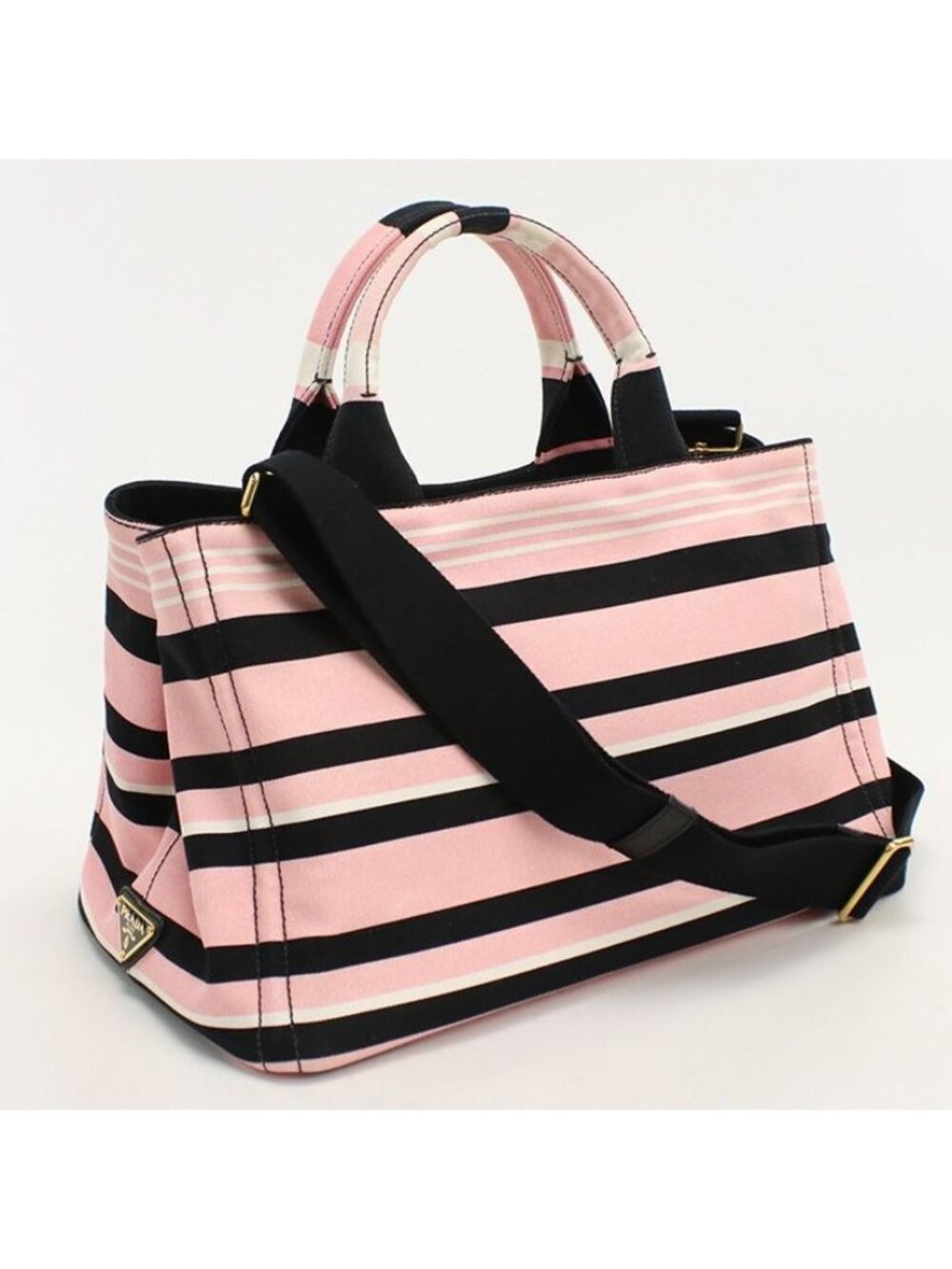 Prada Canapa Stampate B Tote Bag Canvas